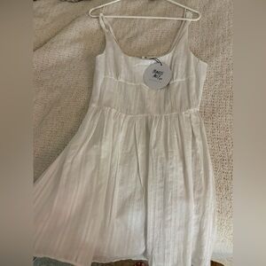 Princess Polly Cream White Sleeveless Tiered Sundress